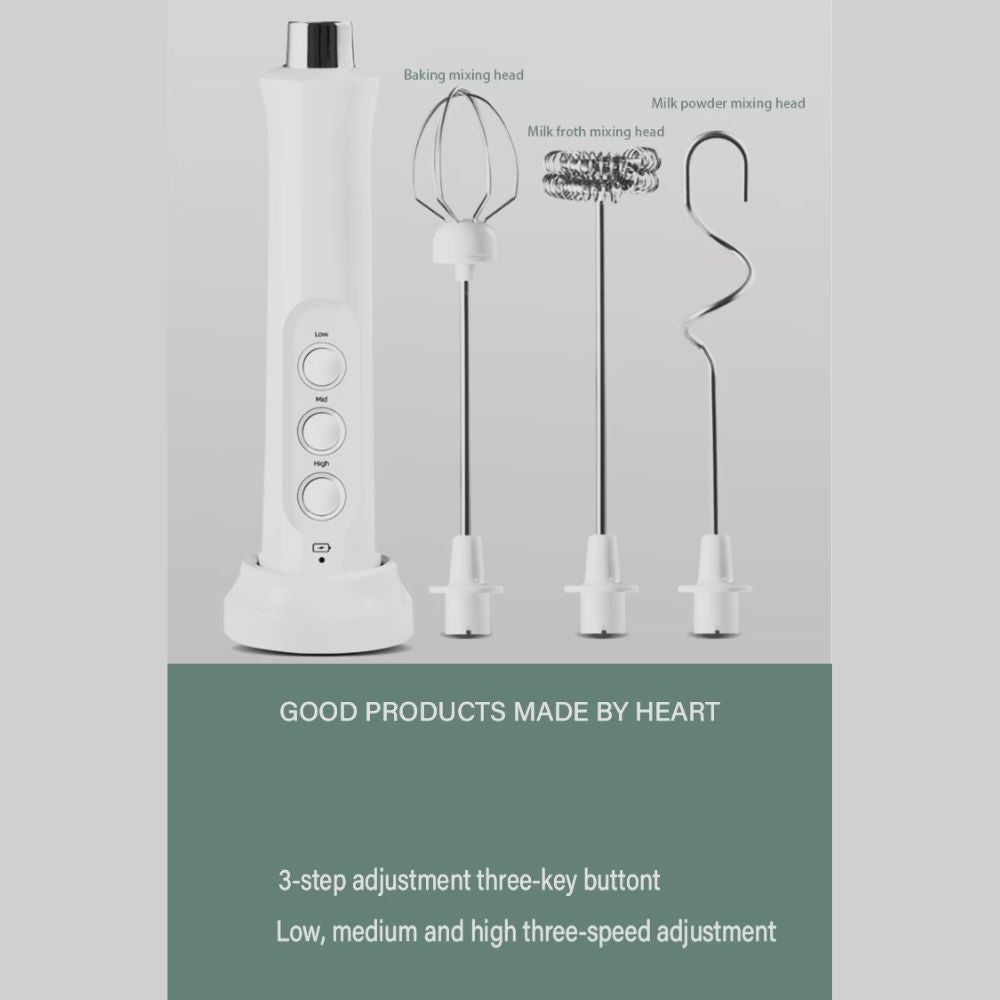 FrothPro™ 3-in-1 Rechargeable Milk Frother