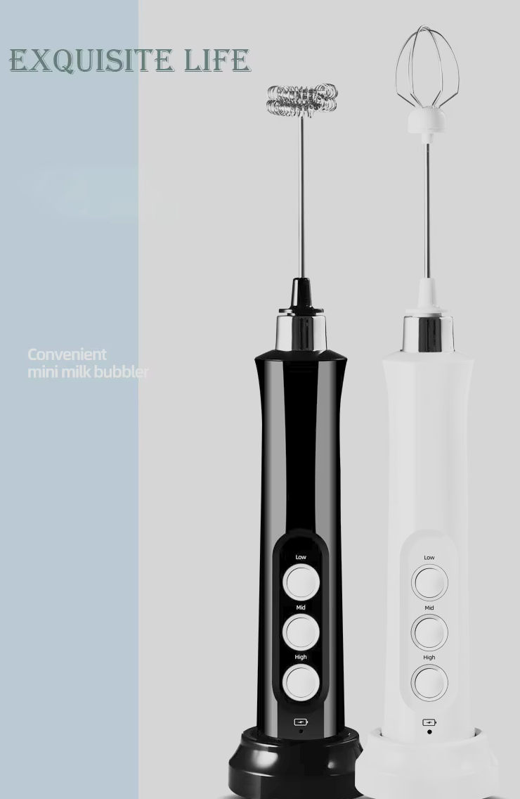 Rechargeable Electric Milk Frother | 3-in-1 Handheld Milk Foam Maker for Coffee, Matcha & Baking