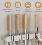 CleanGrip™ Wall-Mounted Broom & Mop Holder