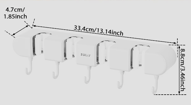 CleanGrip™ Wall-Mounted Broom & Mop Holder