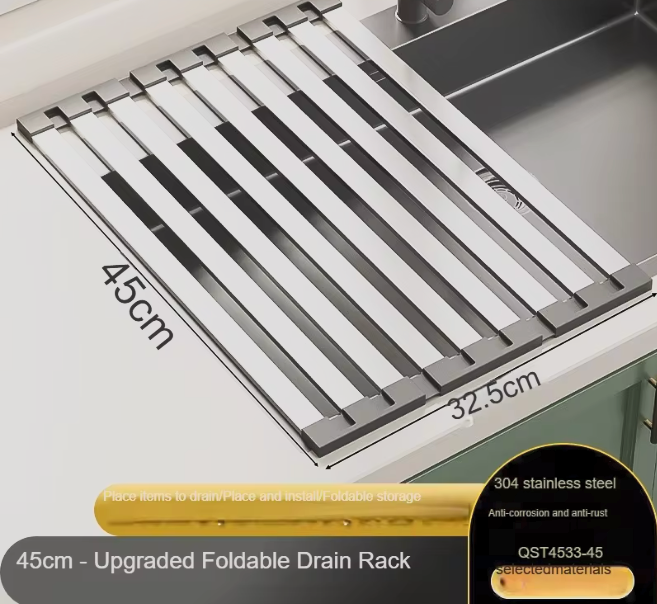 DryFlow™ Roll-Up Over Sink Dish Drying Rack