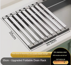 Stainless Steel Roll-Up Sink Drying Rack – Foldable Over Sink Dish Drainer & Multi-Purpose Kitchen Organizer