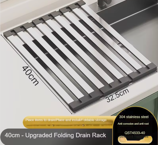DryFlow™ Roll-Up Over Sink Dish Drying Rack
