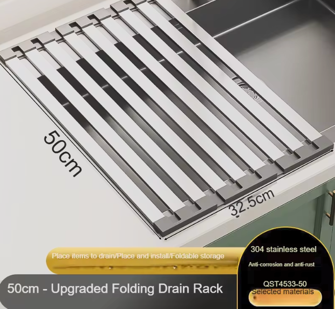 DryFlow™ Roll-Up Over Sink Dish Drying Rack