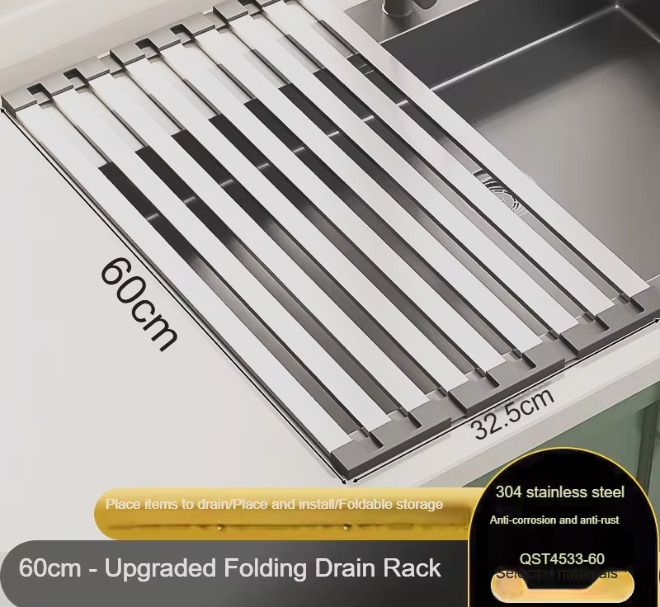 DryFlow™ Roll-Up Over Sink Dish Drying Rack